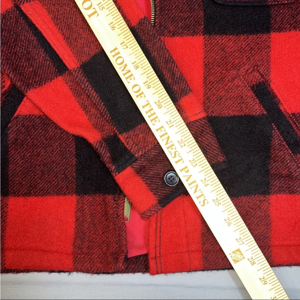 Vintage 60s Woolrich Red Buffalo Plaid Wool Jacket‎ Coat Mackinaw Medium - Picture 14 of 16